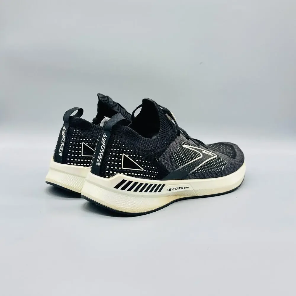 Brooks Shoes Womens 12 Black Levitate GTS 5 StealthFit Running Athletic Sneakers